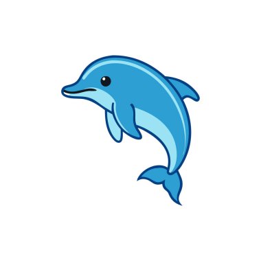 Mavi yunus simgesi. Web için mavi yunus vektör simgesinin özet çizimi