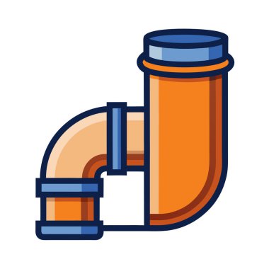 su musluğu ve su borusu izole vektör çizimi