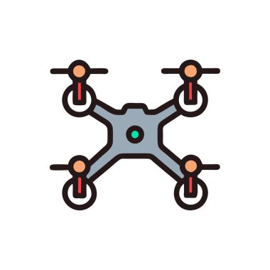 Drone vektör düz renk simgesi