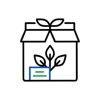 Hediye kutusu çizgisi simgesi, hediye kutusu çizimi konsepti, doğrusal sembol işareti.