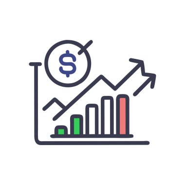 iş grafiği simgesi ince çizgi biçiminde.