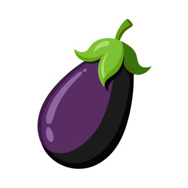 taze patlıcan meyve ikonu vektör illüstrasyon tasarımı