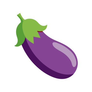 İzole edilmiş patlıcan çizgi filmi. Sağlıklı yemek. vektör çizimi tasarımı