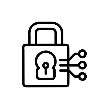 vektör ince çizgi simgesini kilitle