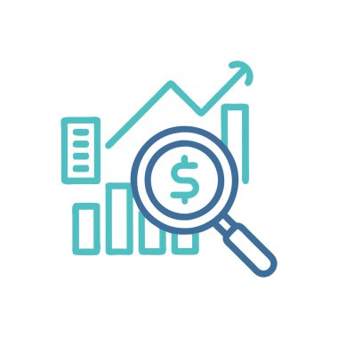 iş analizi renk çizgisi vektör simgesi