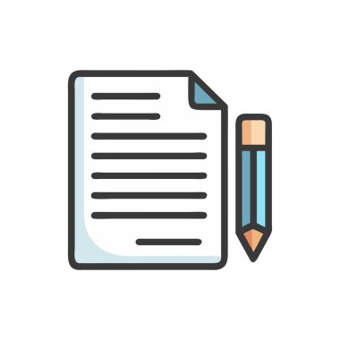 Kalemle bir kağıdın vektör illüstrasyonu