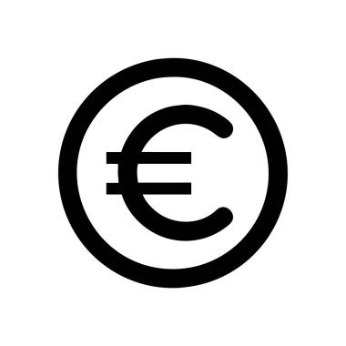 Euro ikon vektörü. düz tasarım biçimi.