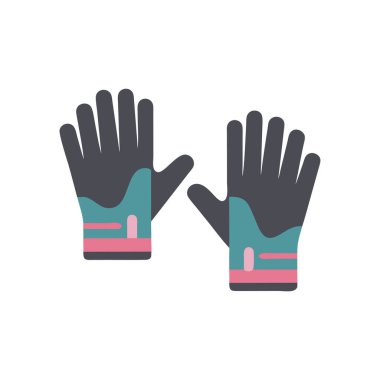 Elleri düz stil ikon dizayn kış sezonu ve sezon tema vektörü illüstrasyonuna eldiven