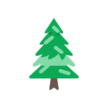 Noel ağacı düz simgesi beyaz arka plan üzerinde izole