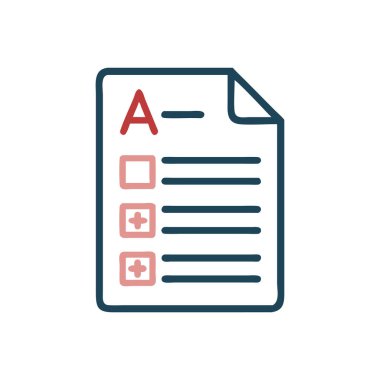 Beyaz arkaplan, pano logo kavramında işaretleme listesi simgesi ve sembol izole edildi