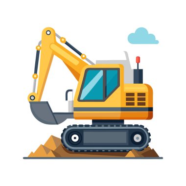 kürek vektör illüstrasyon grafik tasarımı ile kazıcı ve kova