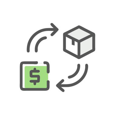 Para aktarım ikonu devrede. vektör