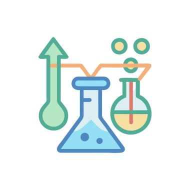 Kimya laboratuvarı renk vektörü simgesi
