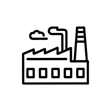 Web ve mobil uygulaması tasarımı, fabrika logo kavramı için beyaz arka plan üzerinde izole fabrika simge vektör