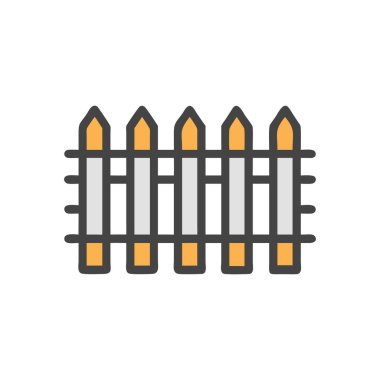 Beyaz arkaplanda izole edilmiş çit simgesi vektörü, çit şeffaf