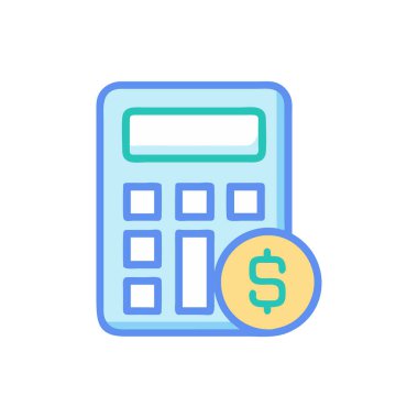 calculator icon in flat color vector design. calculator money