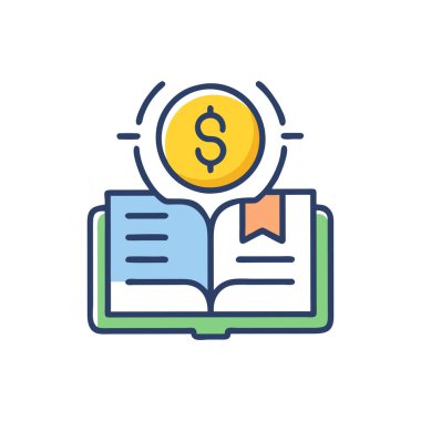 para ve eğitim hattı renkli simge.