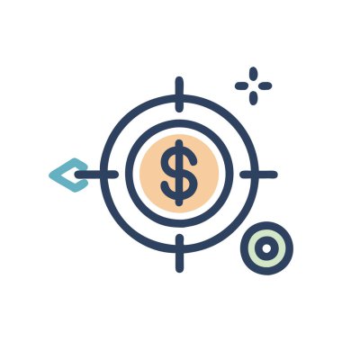 Dolar vektör ince çizgi simgesi