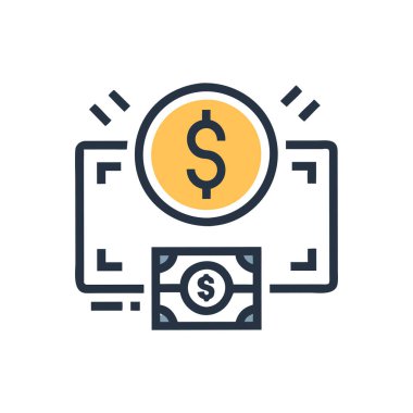 Dolar vektör ince çizgi simgesi