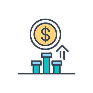 Dolar vektörü düz renk simgesi