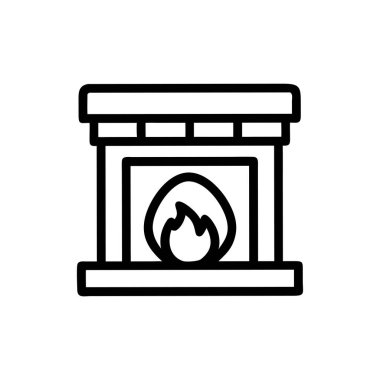 ateş vektörü ince çizgi simgesi