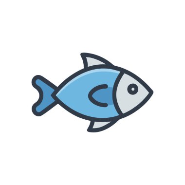 Beyaz zemin üzerine mavi balık simgesi