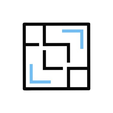 Web sitesi tasarımı ve masaüstü zarfları için labirent simgesi, geliştirme. premium paket.