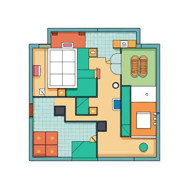 Düz dizayn edilmiş bir dairenin vektör çizimi