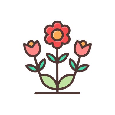 çiçek vektörü düz simgesi