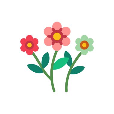 beyaz arkaplan, vektör, illüstrasyon üzerinde izole çiçek düz simgesi