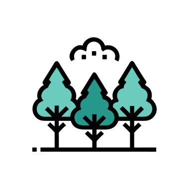 Beyaz sırt dekoltesinde izole edilmiş ağaç simgesi ve sembolü