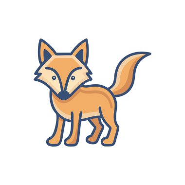 tilki rengi düz vektör simgesi