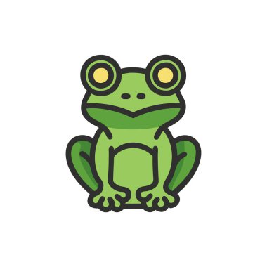 Ağ için beyaz arkaplanda izole edilmiş kurbağa simgesi vektörü