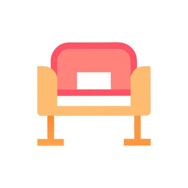 kanepe düz stil ikon tasarımı, ev dekorasyonu ev dekorasyonu daire ve iç tema vektör illüstrasyonu