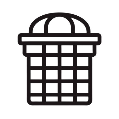 Çöp kutusu simgesi. Ağ için basit çöp sepeti vektör simgesi çizimi