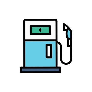 Benzin istasyonu gaz vektör ikonu tasarım şablonu çizimi