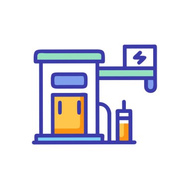 Yakıt pompası renk ikonu vektörü. Yakıt pompası işareti. izole edilmiş sembol çizimi