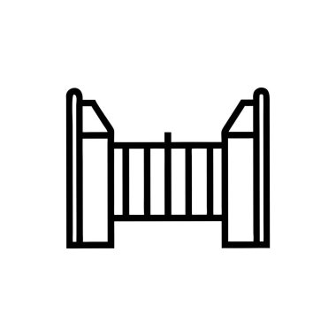 ahşap çit simgesi vektör çizimi tasarımı