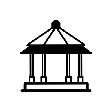 Bir bina simgesinin vektör illüstrasyonu