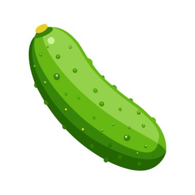 Salatalık sebze çizgi filmi beyaz arkaplan vektör illüstrasyonu üzerinde izole