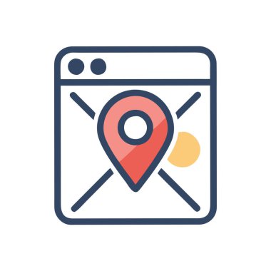 Beyaz arkaplanda harita pin vektör illüstrasyonu