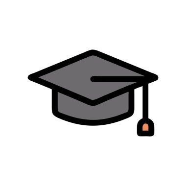 Şapka, şapka, eğitim, renk ikonu. vektör illüstrasyonu