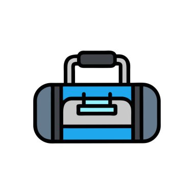 torba vektörü düz renk simgesi