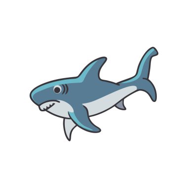 vektör karikatür deniz köpekbalığı