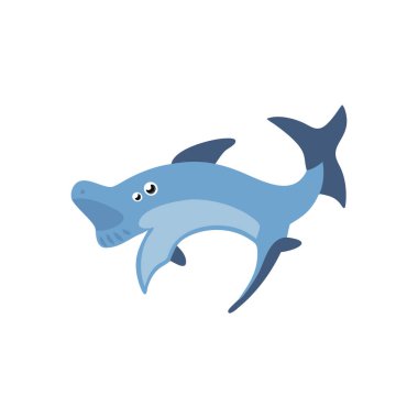 Köpekbalığı hayvan çizgi film ikonu vektör illüstrasyon tasarımı