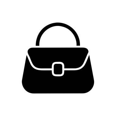 Kadın çanta ikonu. Kadın modasının düz tasarımı.