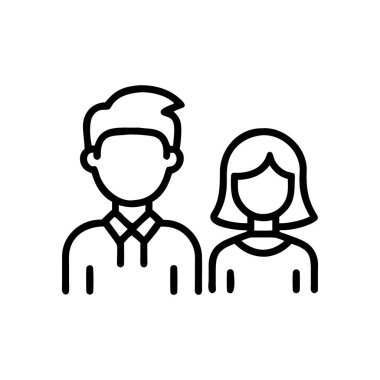 İnsanlar çizgi biçimi ikon vektör tasarımını çiftleştirir