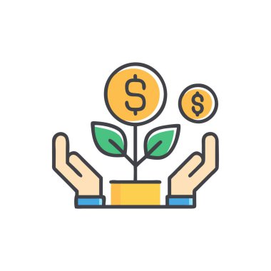 Vektör yatırım simgesi. logotype - düz tasarım