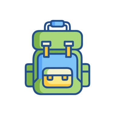 sırt çantası simgesi vektör illüstrasyonu