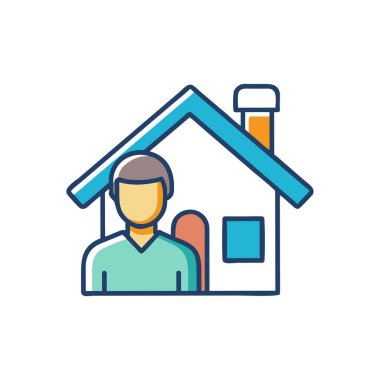 ev vektörü ince çizgi simgesi